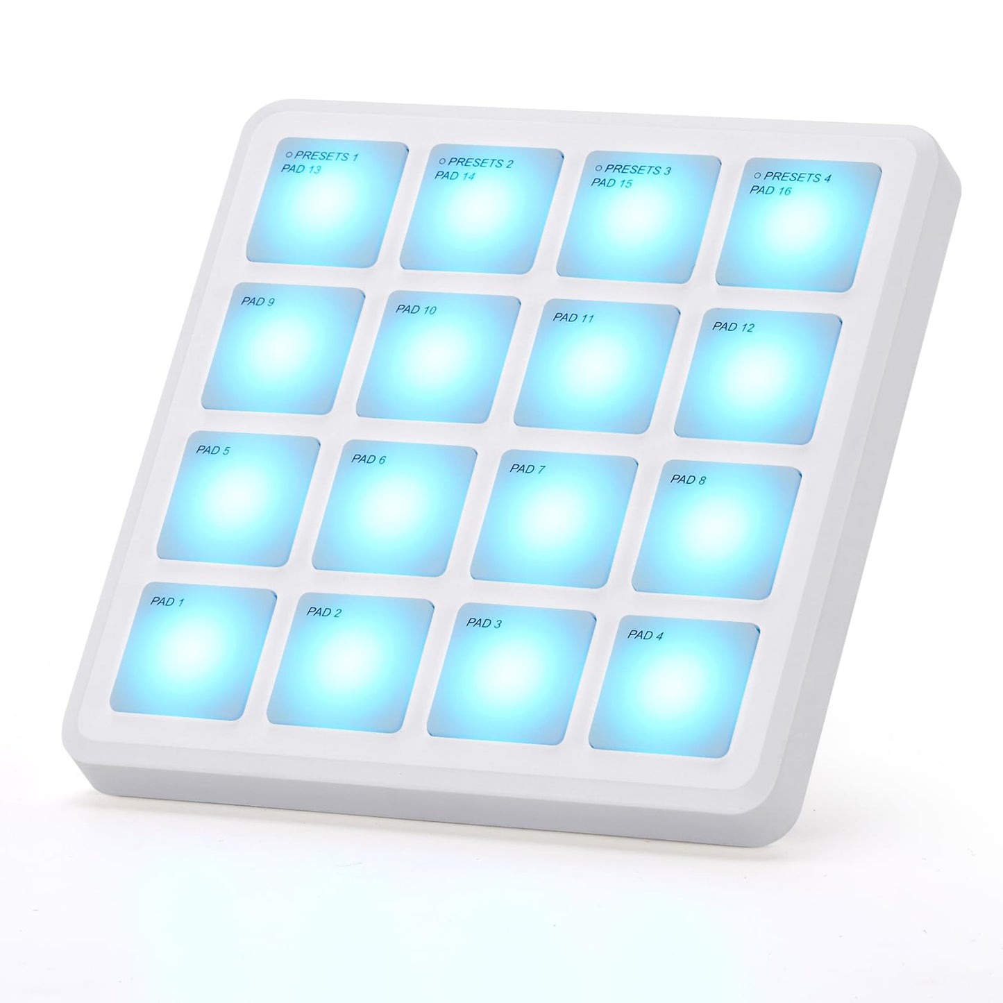 M-VAVE Wireless MIDI Controller Pads, 4.1 * 4.1 Inch, 0.28 LBS, Bluetooth Portable USB with 16 Drum, Note Repeat, Full Level But