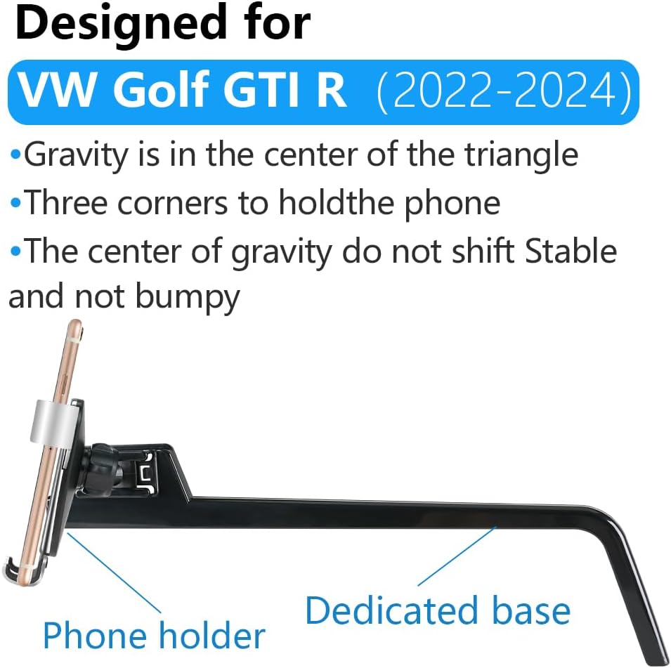 LUNQIN Car Phone Holder for Volkswagen Golf GTI 2022 2023 2024 and VW Golf R 2022-2024 Screen Stand MK8 Auto Interior Accessories Best Cell Phones Mount Cellphone Mobile Cradle Charging GPS Bracket