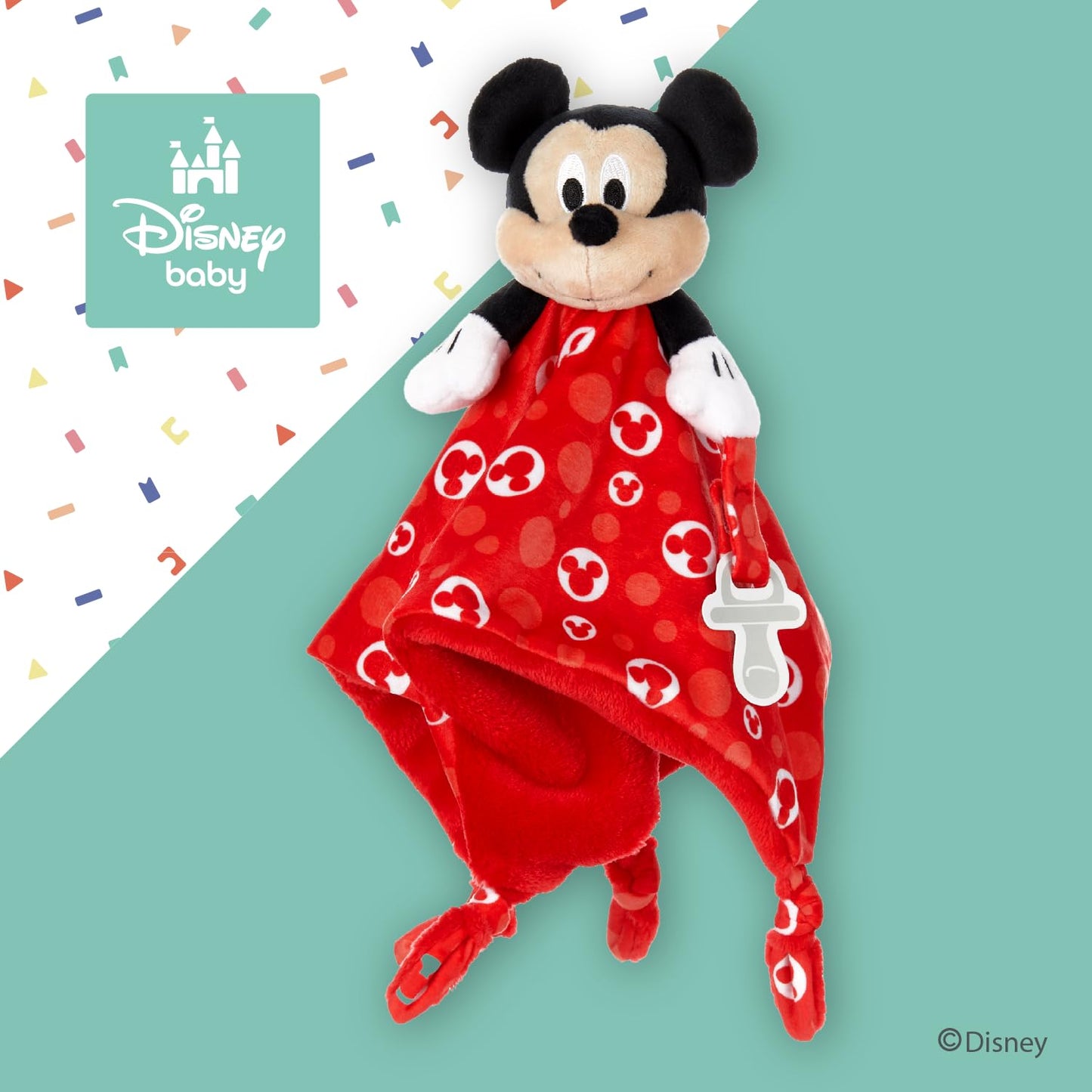 KIDS PREFERRED Disney Baby Mickey Mouse Plush Stuffed Animal Snuggler Lovey Security Blanket 13.18" x 13.18" x 3.5"