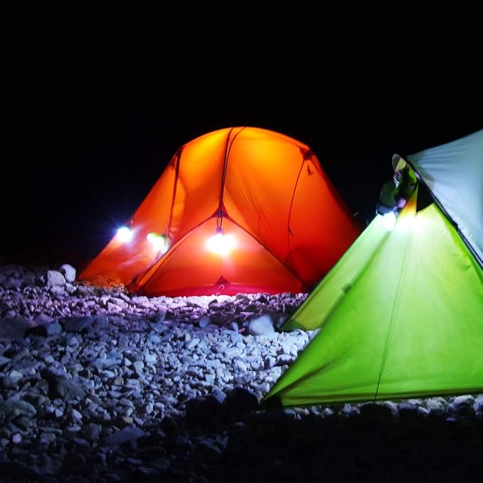EverBrite 3-Pack Camping Lights - 3 Lighting Modes, Outdoor Christmas Portable LED Bulbs Ideal for Kids’ Adventure Activities, Camping, Emergency and More, 3 x AAA Batteries Included