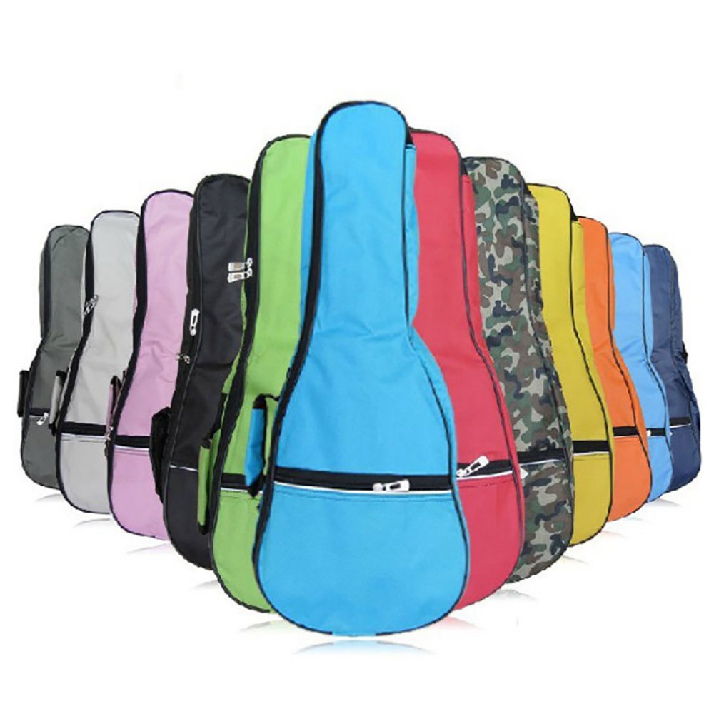 HOT SEAL Waterproof Durable Colorful Ukulele Case Bag with Storage (23/24in, black)
