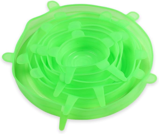 Six-Piece Silicone Fresh-Keeping lid, Stretch Bowl lid, dust-Proof Silicone Fresh-Keeping lid