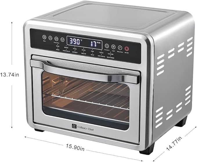 CULINARY CHEF CAFO109-SS 27-Quart Digital Air Fryer Oven, Stainless, 27qt