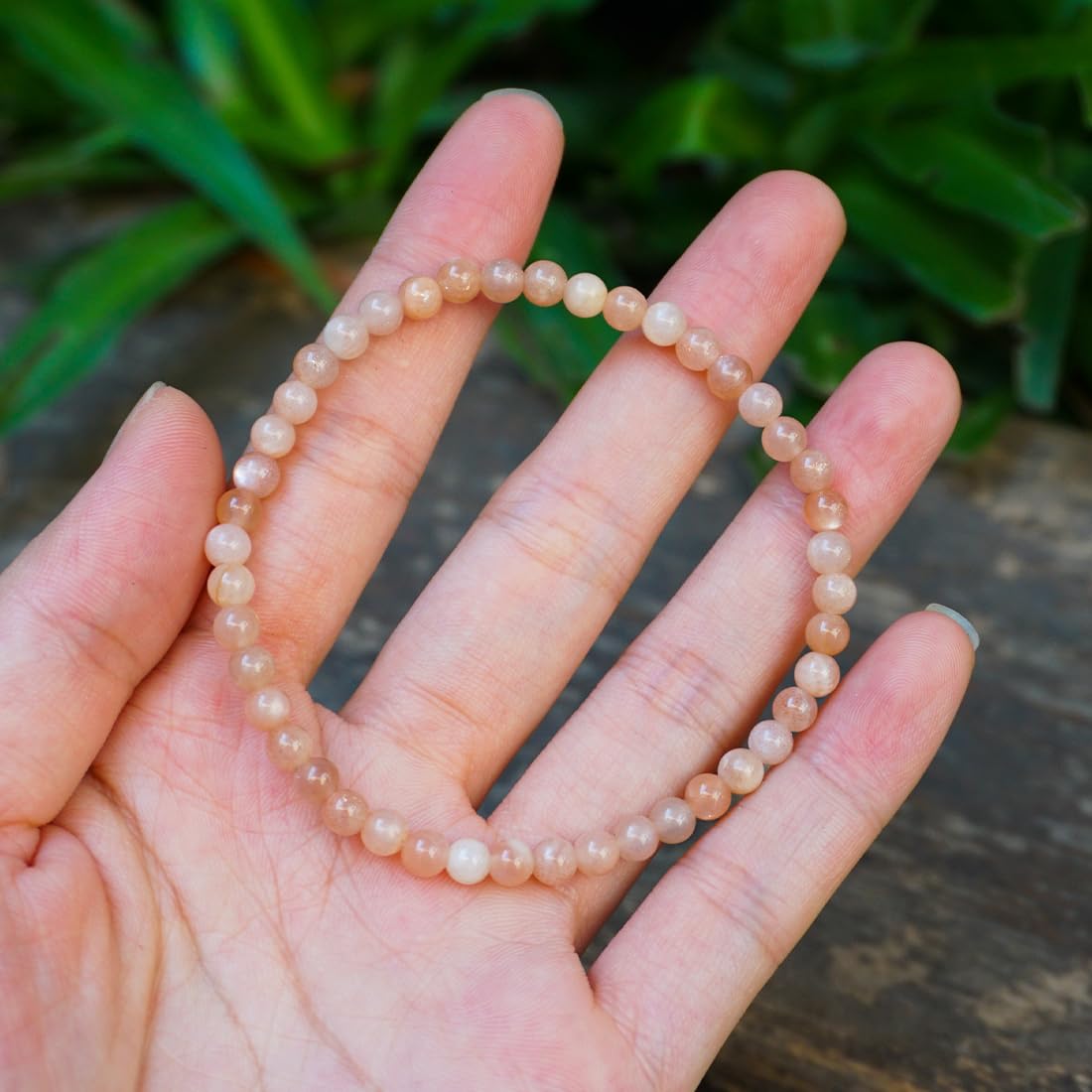 4MM Sunstone Bracelets for Women Men| Natural Orange Moonstone Gemstones for Spiritual Ceremony & Ritual | Bring Wealth| Stretch Jewelry Stone of Romance Passion Drive Confidence