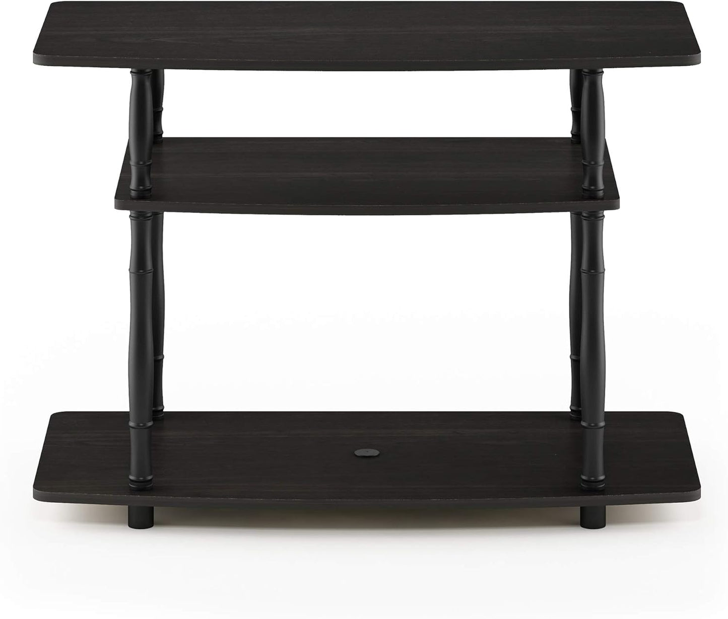 Furinno Turn-N-Tube No Tools 3-Tier Entertainment Center TV Stand for TV up to 32 Inch, Plastic Classic Tubes, Espresso/Black