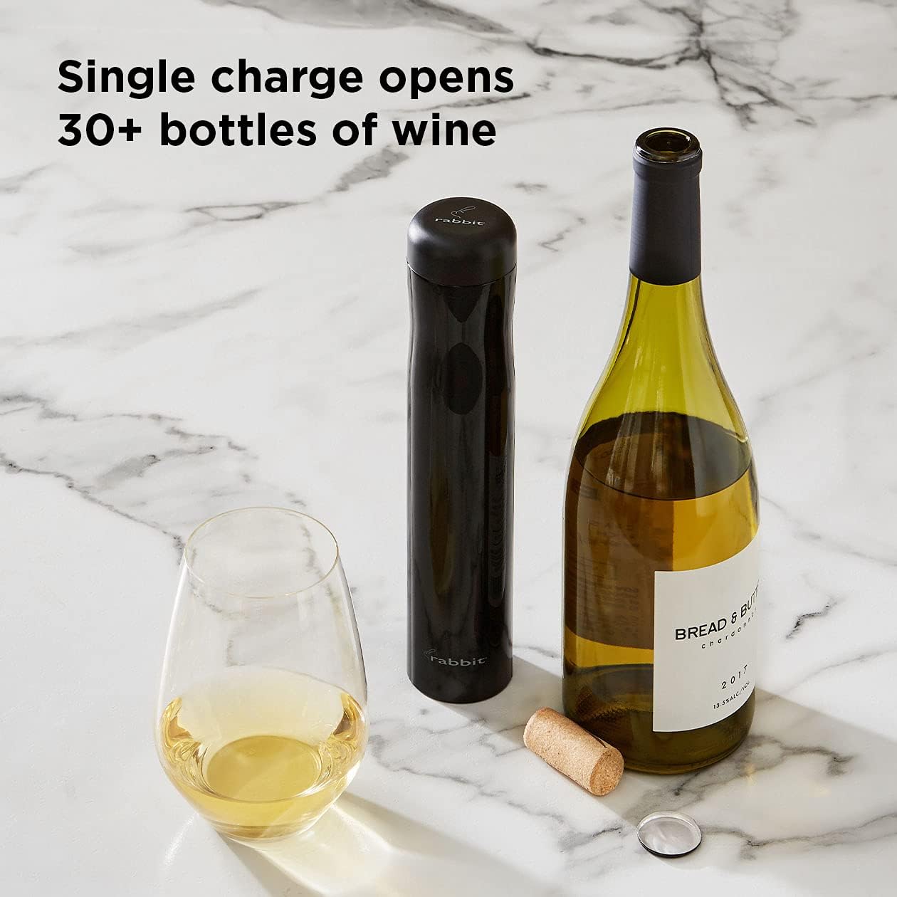 Rabbit Automatic Electric Corkscrew Wine Bottle Opener, One Size, Shiny Black (Pack of 12)
