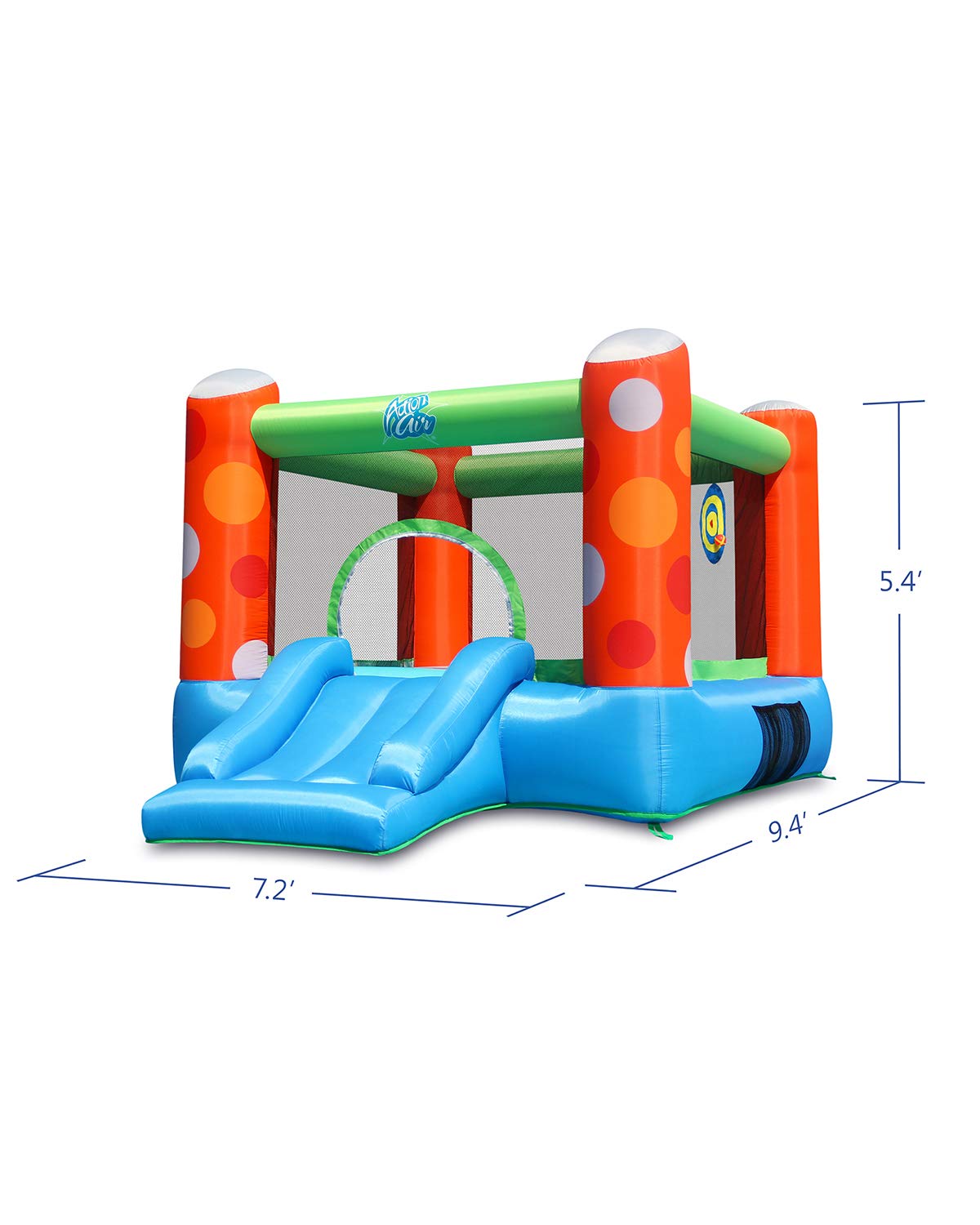 ACTION AIR Bounce House, Inflatable Bounce House with Air Blower, Bouncy Castle with Durable Sewn and Extra Thick, Family Backyard Jump House, Great Gift for Kids
