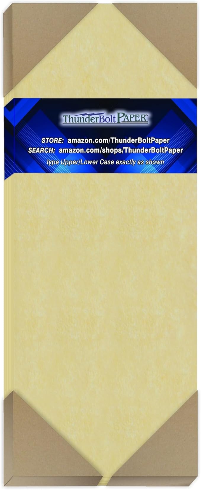50 Gold Parchment 65lb Cover Paper Sheets 4.25 X 11 Inches Half Letter Size Cut Long - Cardstock Weight Colored Sheets - Printable Parchment Semblance
