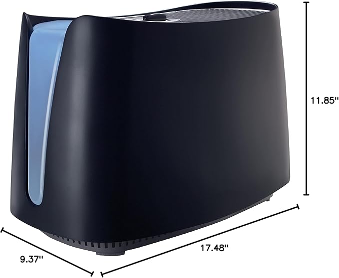 Honeywell Cool Moisture Humidifier For Bedroom, Medium Rooms, 1.1 Gallon, Invisible Moisture Humidifier for Baby, Kids, Quiet, Easy to Clean, UV Technology, Black, HCM350B