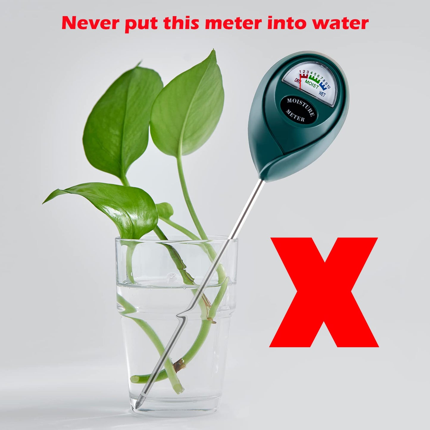 Tennedriv Green Long Probe Soil Moisture Meter for Outdoor Plants, Plant Water Meter for Outdoor Plants,Plant Moisture Meter for Indoor Plants and Outdoor Plants, No Batteries Required, 2 Pack