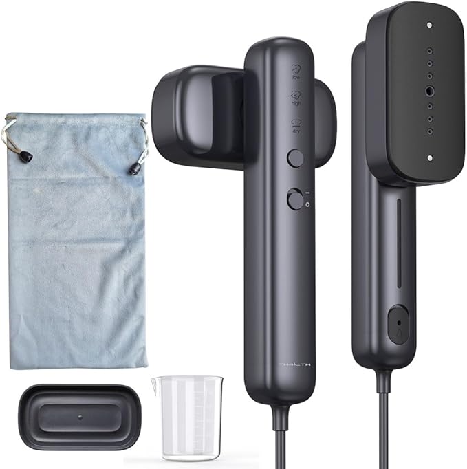 Portable Clothes Steamer Handheld for Travel, 110-230V dual voltage, 2in1 Mini Steamer & Iron for Clothes, 30s Fast Heat Up, Compact for Home,Office& Travel, Global and Europe,Asia