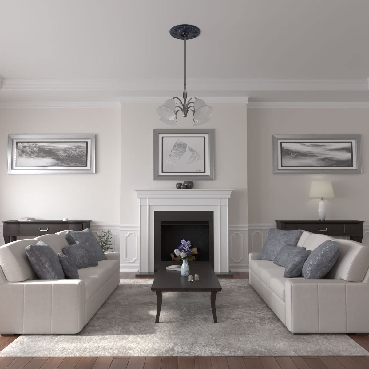 Ekena Millwork Cm20Vimdf Vienna Ceiling Medallion Fits Canopies Up To 6 1/2, Midnight Dream