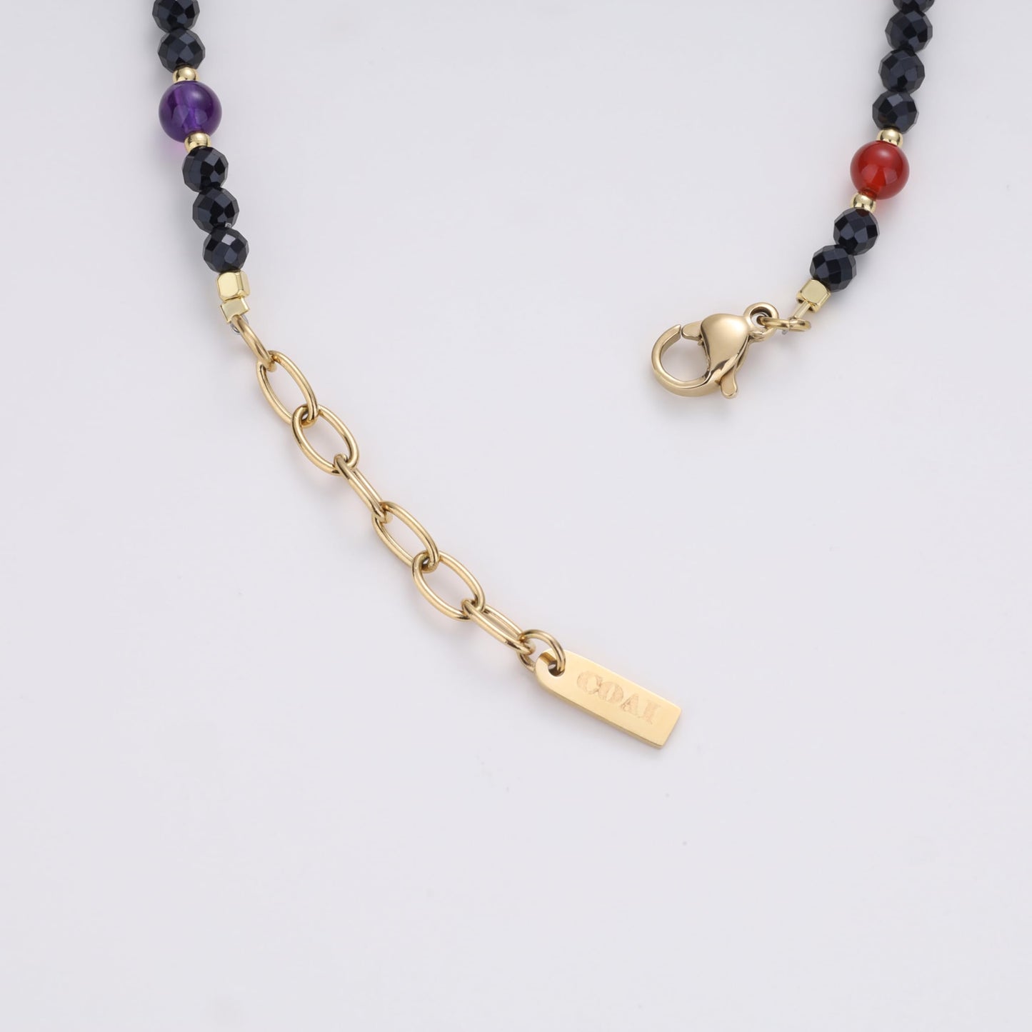 COAI 7 Chakra Bracelet for Women, Beaded Jewelry Black Tourmaline Bracelet for Women