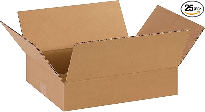 AVIDITI Shipping Boxes Flat 14"L x 11"W x 3"H, 25-Pack | Corrugated Cardboard Box for Moving, Mailing, Packing and Storage 14x11x3