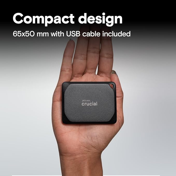 Crucial X10 Pro 4TB Portable SSD, Up to 2100MB/s Read, 2000MB/s Write, 3.2 USB-C, External Solid State Drive, Durable Storage for PC & Mac, for Professional Creators, Black - CT4000X10PROSSD902