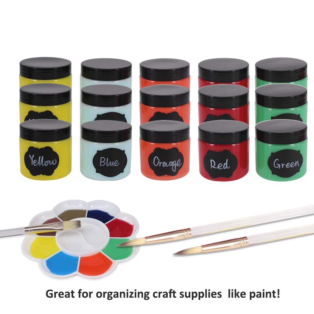 24 Pack 6 OZ Clear Plastic Slime Jars With Screw Lids, A Spatula, A Pen &Labels - Craft Storage Containers/Storage Favor Jars/Travel Jars For Cosmetic, Body Sugar Scrubs by ZMYBCPACK