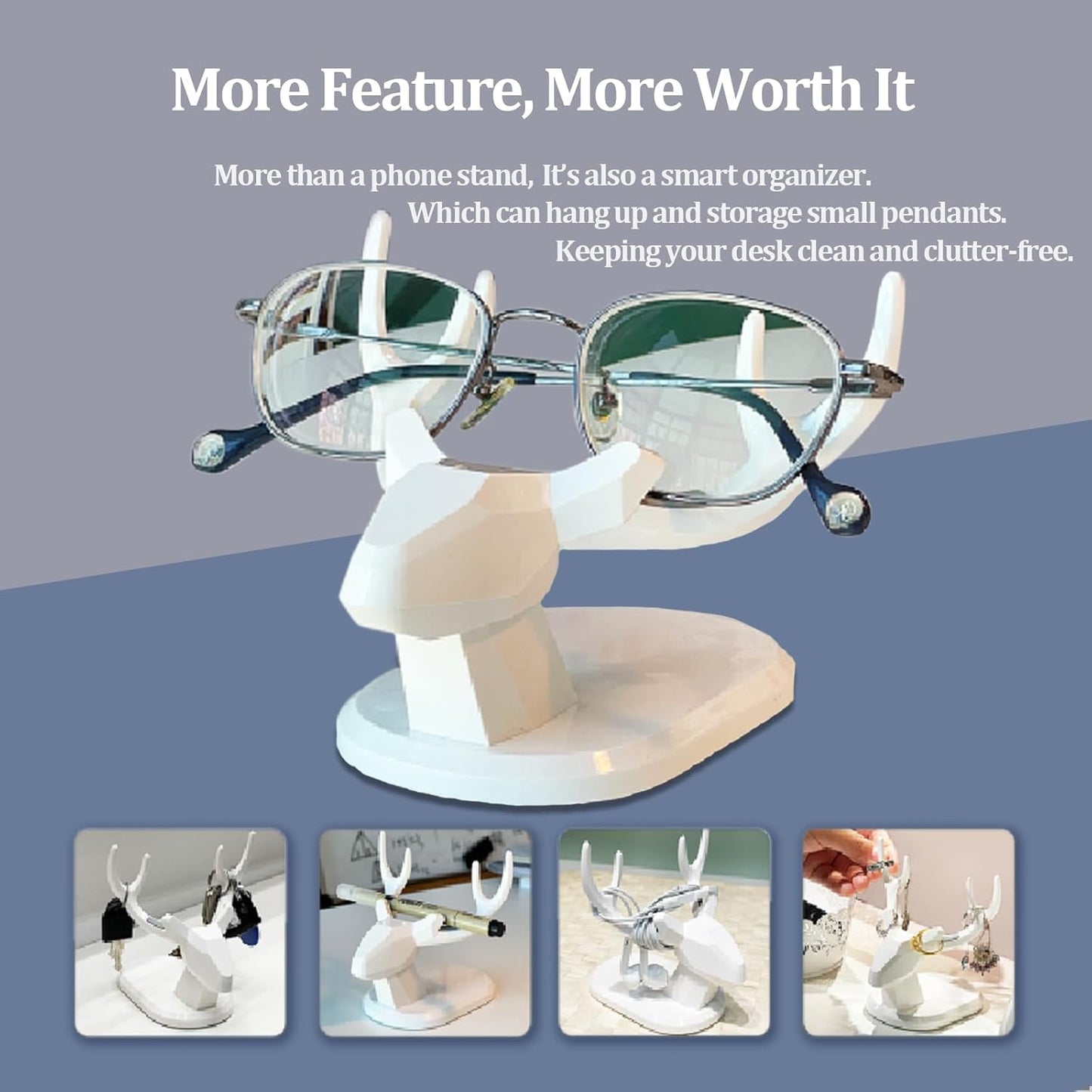 Deer Phone Stand Holder, Stocking Stuffers for Teens - Universal Adjustable Holder for iPhone Android, Cute Desktop Organizer, for Teen Boys and Girls