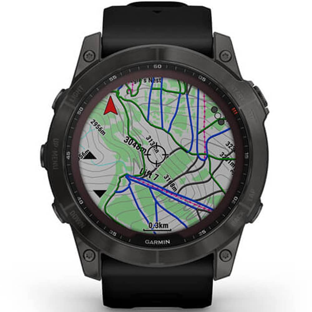 Garmin 010-02541-10 Fenix 7X Sapphire Solar Smartwatch - Carbon Gray Dlc Titanium With Black Band Bundle With Deco Gear Magnetic