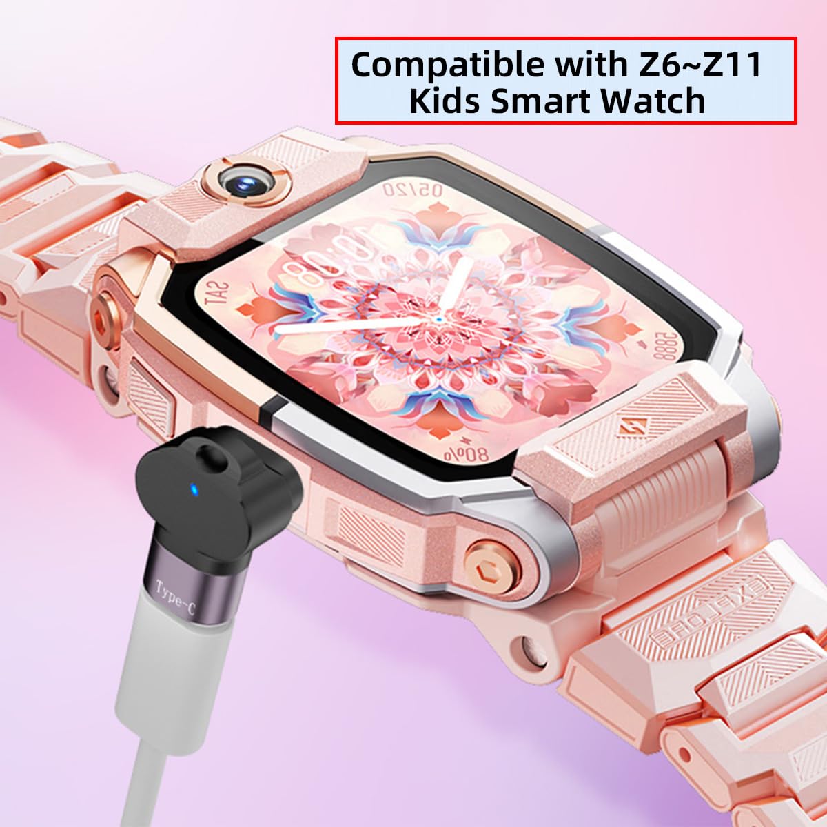 Cy Adapter 2Pcs/Lot Magnetic Smart Watch Charging Adapter Vertical Usb Type-C To 2-Pin Compatible With Imoo Z6 Z6S Z6Pro Z7 Z7A