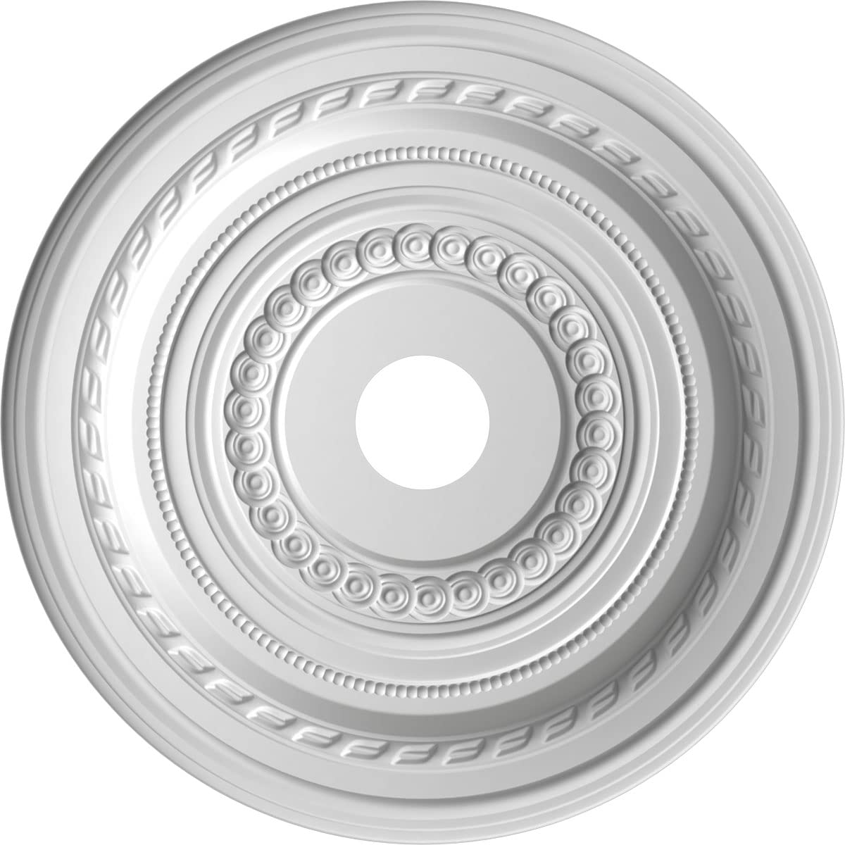 Ekena Millwork 22Od X 3 1/2Id X 1P Cole Thermoformed Pvc Ceiling Medallion (Fits Canopies Up To 6), Aged Dark Steel