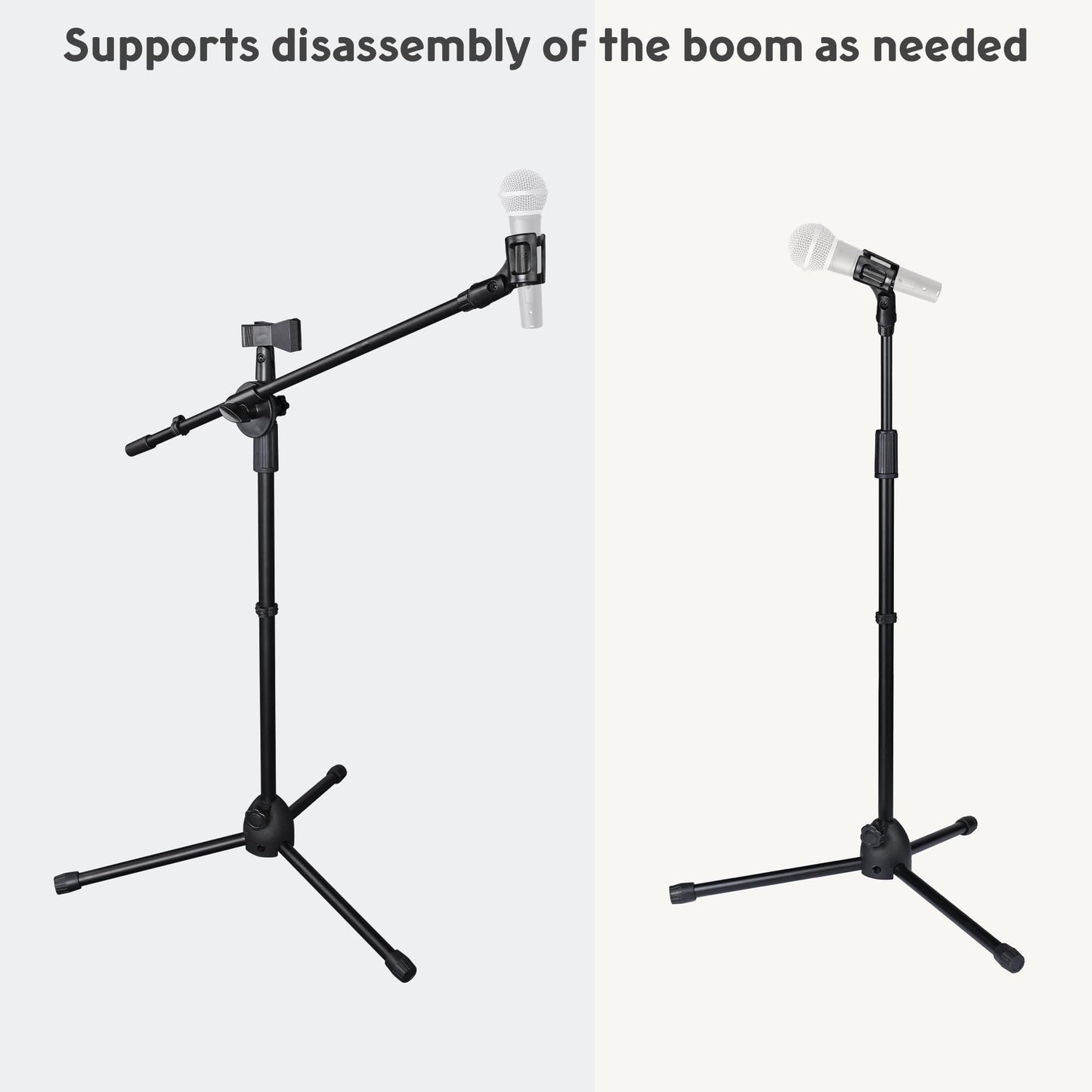 Aw 6 Packs Microphone Boom Arm Stand Dual Mic Clips Adjustable Tripod Phone Holder For Performance Singing Wedding Stage And Out