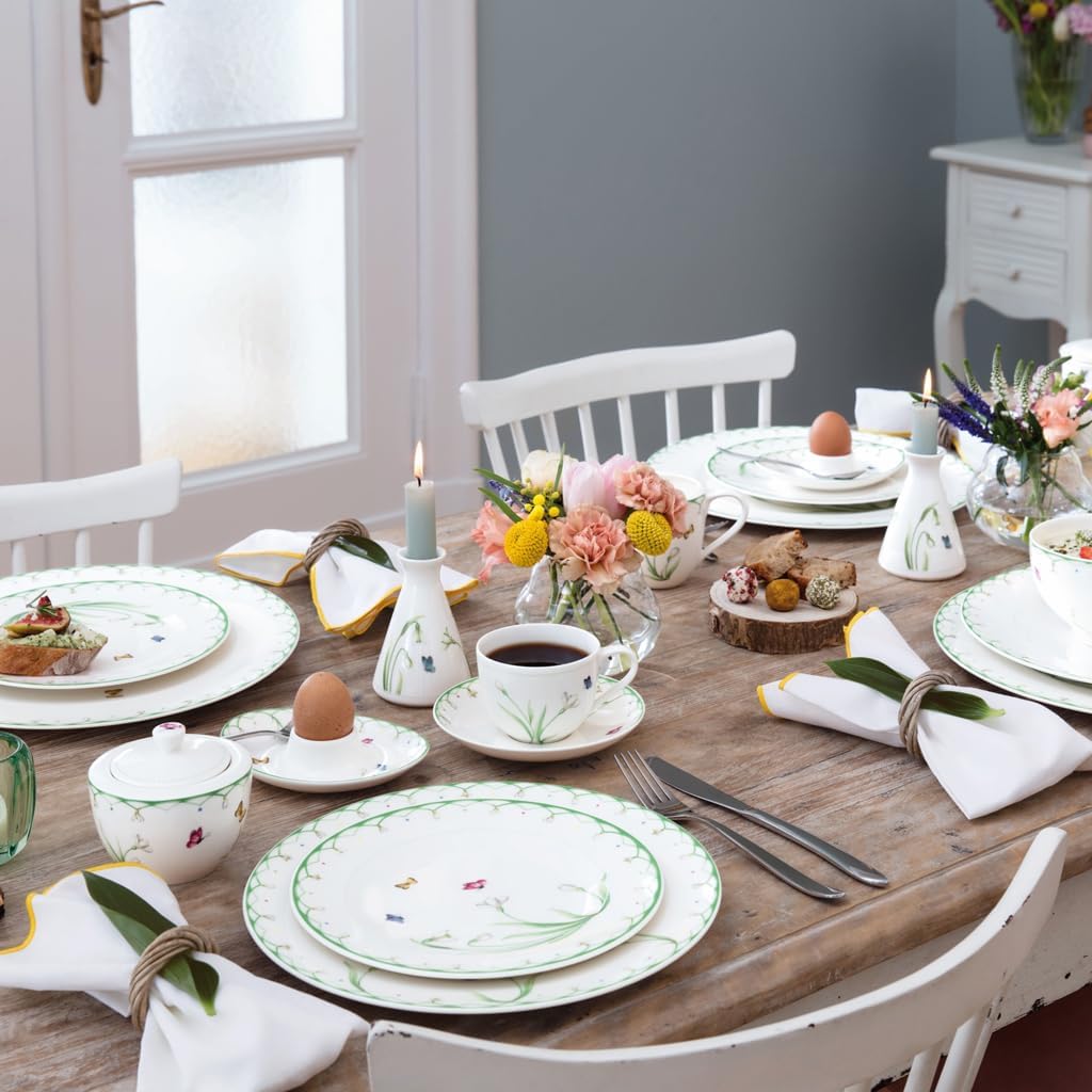 Villeroy & Boch Colorful Spring Buffet Plate, 12.5 in, Premium Porcelain, Made in Germany, White/Colored