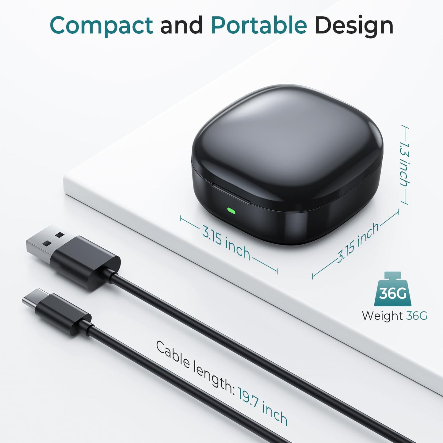 Upgraded Wireless Charging Case Compatible With Oura Ring Gen3 Charger, Portable Travel Charger Dock With Indicator Light, Compa