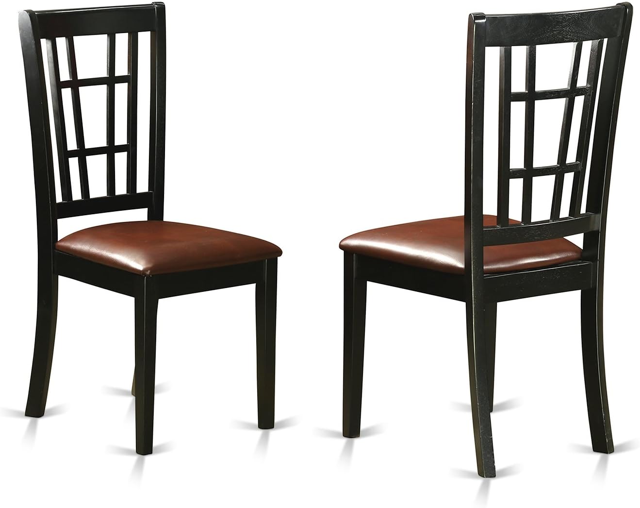 East West Furniture PLNI9-BCH-LC 9 Piece Dining Room Table Set Includes an Oval Wooden Table with Butterfly Leaf and 8 Faux Leather Kitchen Dining Chairs, 42x78 Inch, Black & Cherry
