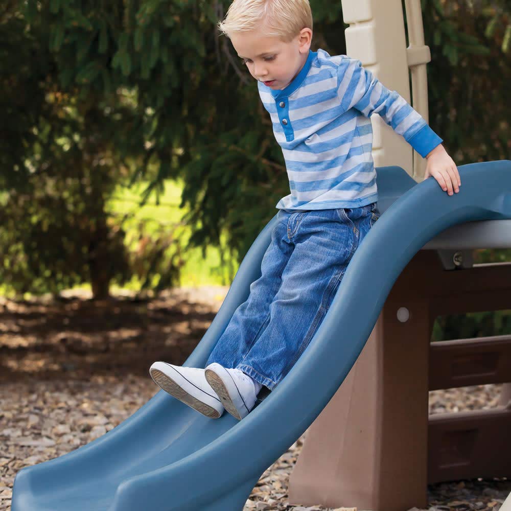 Step2 Play Up Gym Set for Kids, Outdoor Swing Set, Backyard Slide, Swings, Playhouse, & Crawl Space, Two Tier, Easy Set Up, Toddlers Ages 3-6 Years Old