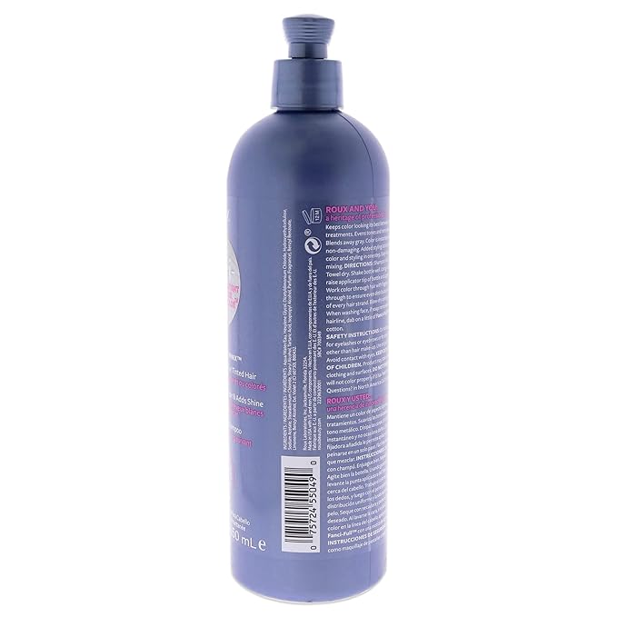 Roux, Fanci-Full Instant Hair Color Rinse, 49 White Minx ,Temporarily Evens Tones, Blends Away Gray, 15.2 Oz