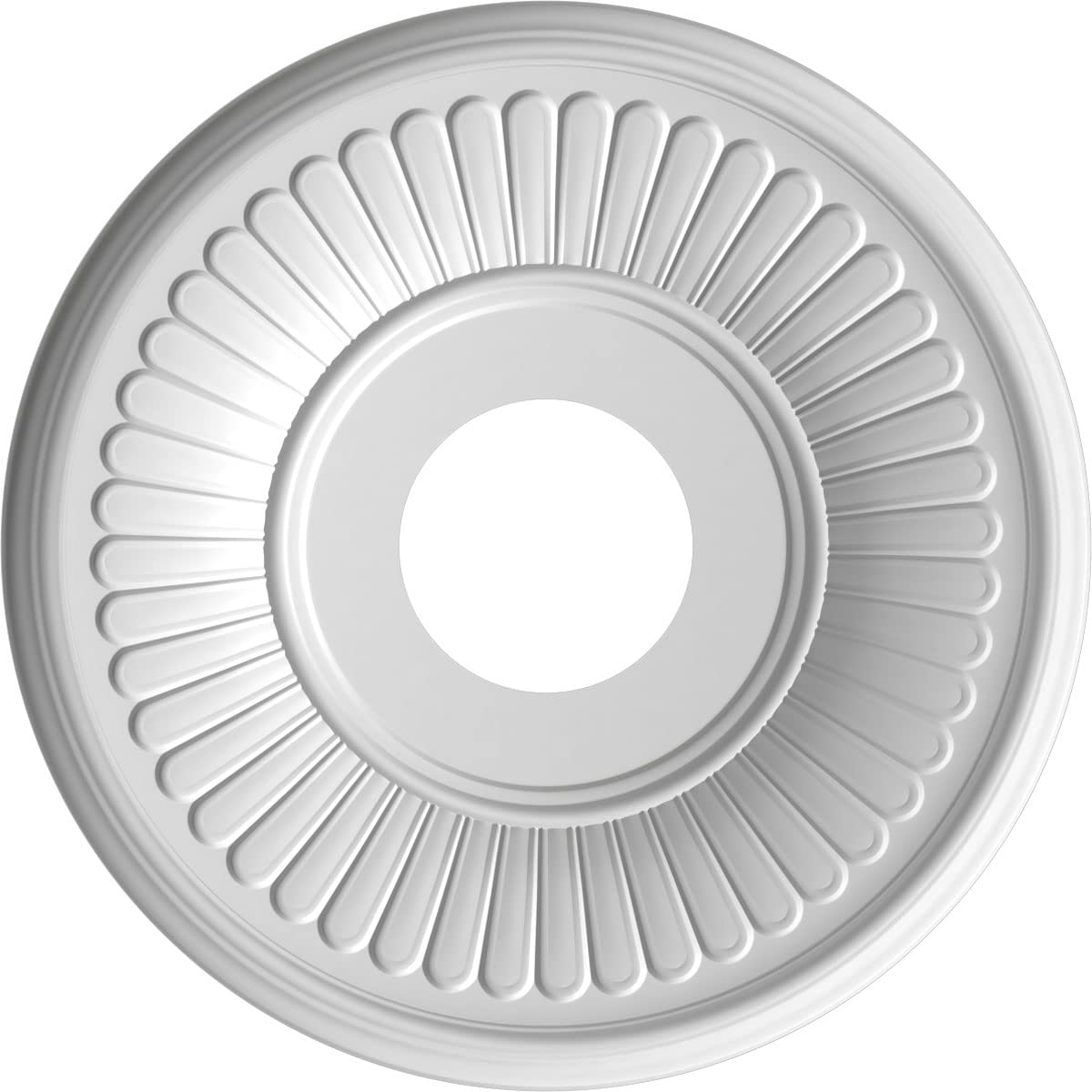 Ekena Millwork 13Od X 3 1/2Id X 3/4P Berkshire Thermoformed Pvc Ceiling Medallion (Fits Canopies Up To 5 3/4), Textured Metallic