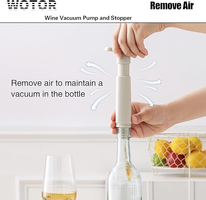 WOTOR Wine Stoppers Vacuum, Silicone Wine Saver & Preserver, Reusable Bottle Sealer, Keep Fresh (Cream, 12 Pieces)