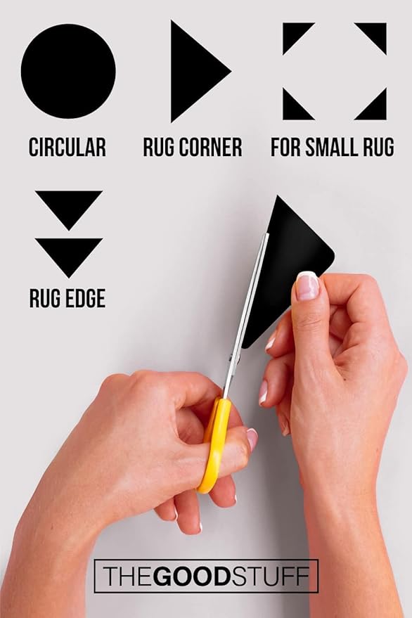 Anti Slip Rug Corner Grips - Four Pack - Quickly and Easily Secure Rugs and Runners to Laminate and Wooden Floors - by The Good Stuff