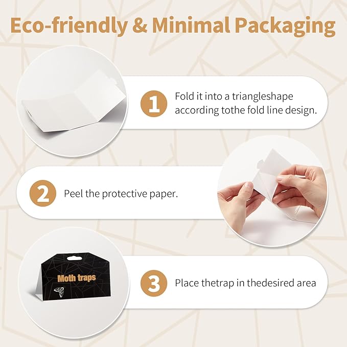 Upgraded Moth Traps, 12Pack Double Potent Pantry & Clothes Traps with Pheromones Prime, No Toxic & Odorless Meal Moth Trap, Organic Sticky Moths Balls Repellent with Lure for Closet, Kitchens
