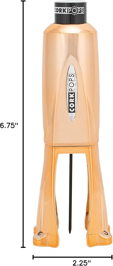 Cork Pops Legacy Wine Opener Built-in 4-Blade Foil Cutter Safe Cork Removal, Effortless Push Button Use, Needle Guard for Safety, Low-Pressure Cartridge Opens Up To 60 Bottles
