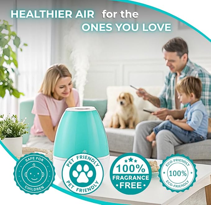 24 pack Humidifier Cleaning Tablets, Diffuser Cleaner for Stains, Residue & Mineral Deposits, Improves Mist Flow & Device Care, Simple Drop-In Formula