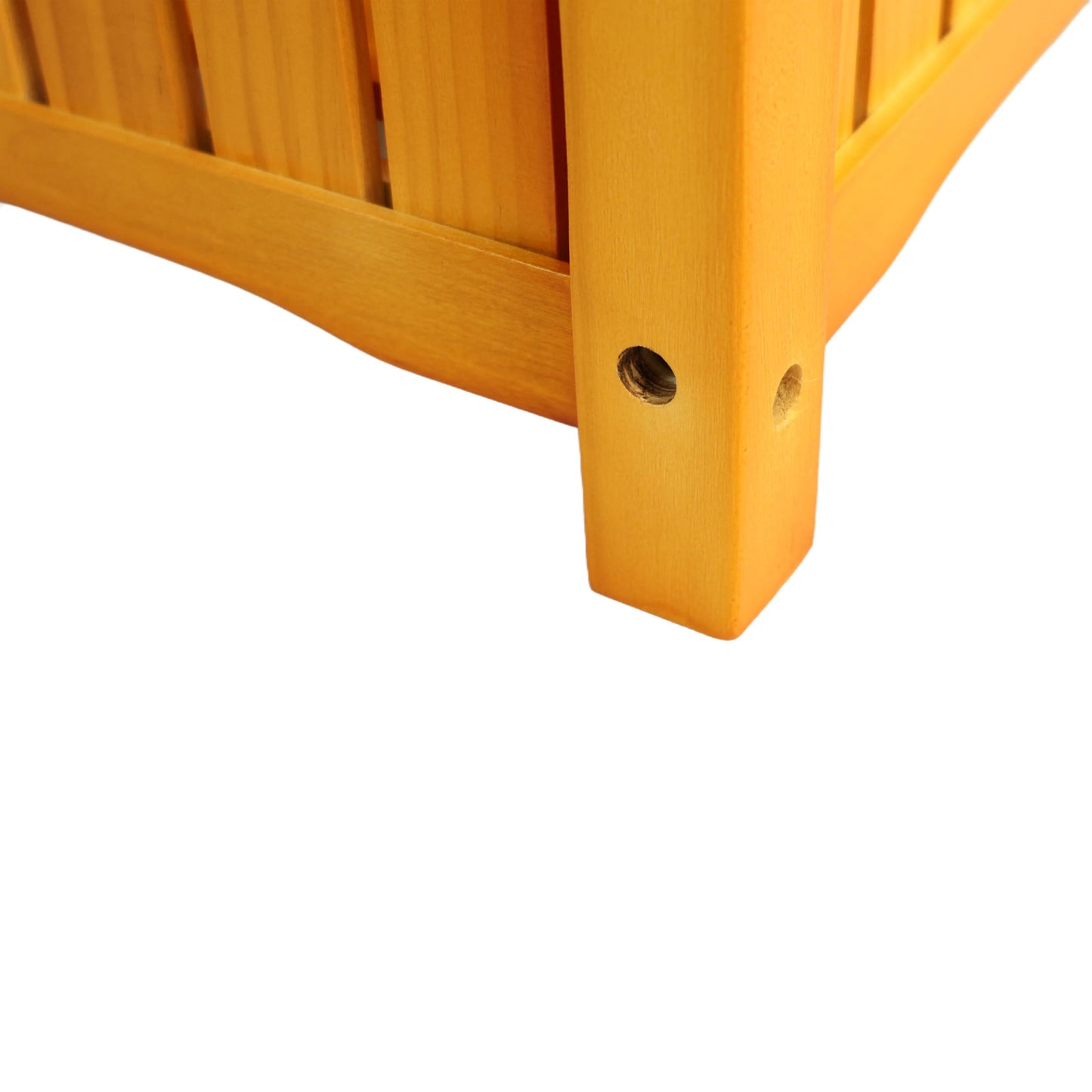 Sang Seiyoga Square Wood Planter Box, Solid Wood Outdoor Plant Container with Drainage, Large Square Flower & Herb Pot Outside Plant and Vegetable Container for Garden, Patio, Porch (Teak)