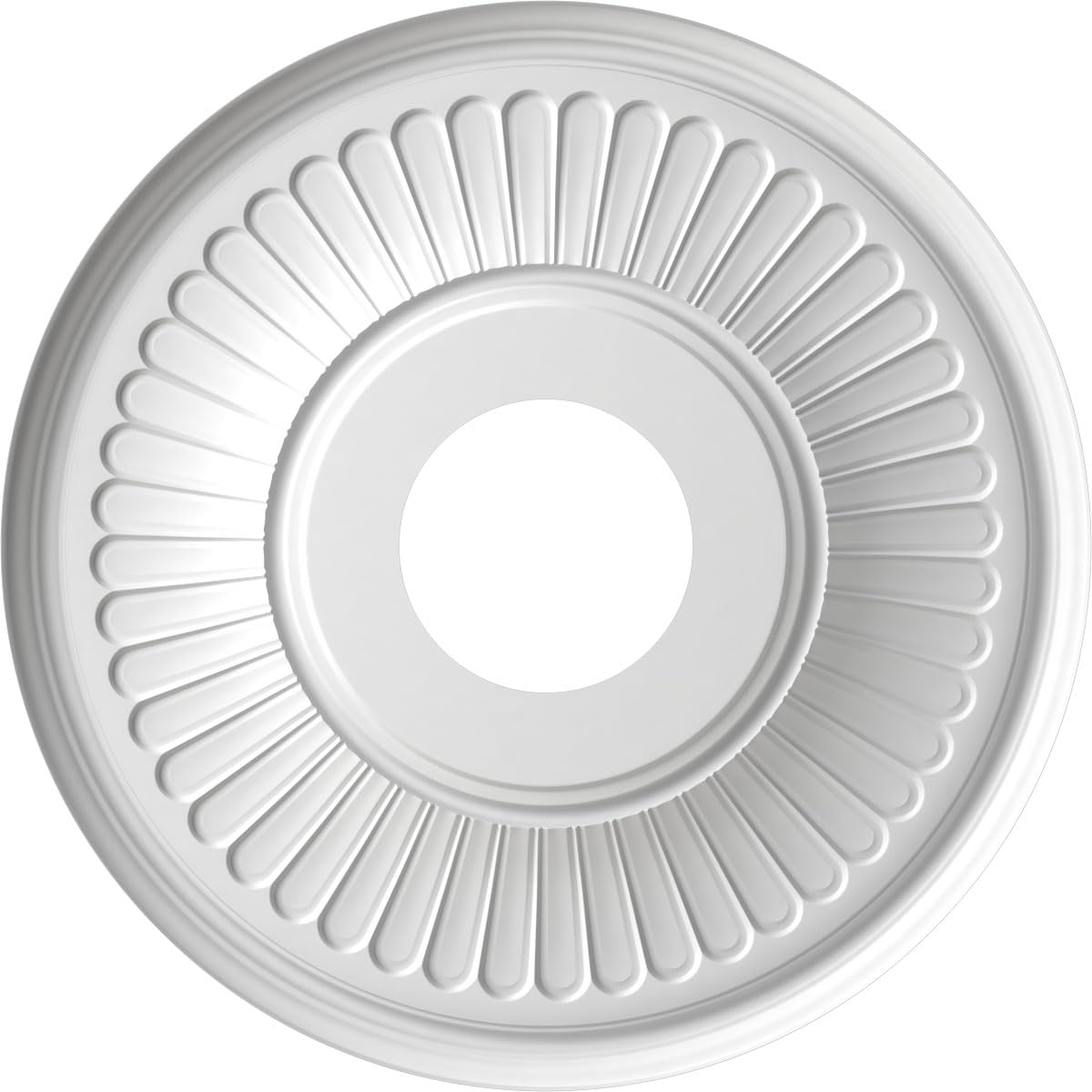 Ekena Millwork Cmp13Becch Berkshire Thermoformed Pvc Ceiling Medallion (Fits Canopies Up To 5 3/4), 13Od X 3 1/2Id X 3/4P, Metal