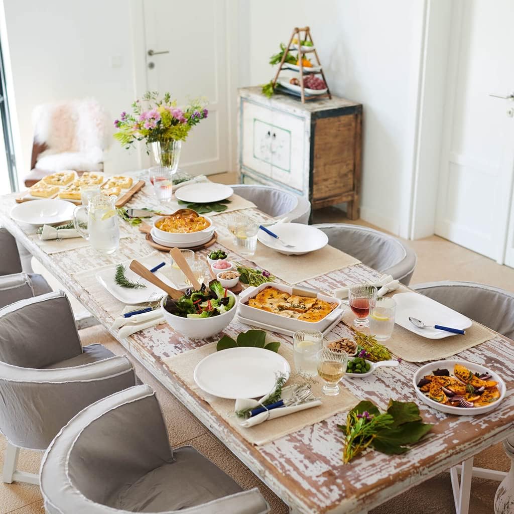 Villeroy & Boch Artesano Original Pizza/Buffet Plate, Premium Porcelain, Made in Germany, Generous 12.5 in Diameter, Rich, Creamy White