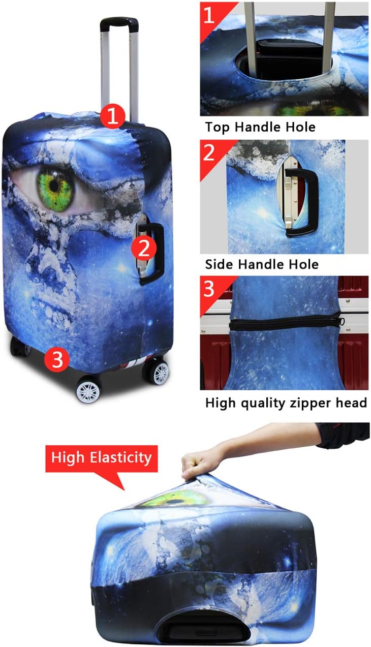 Colorful Sunflower Travel Luggage Cover Spandex Elastic Suitcase Protector for 22-25 Inch Luggage