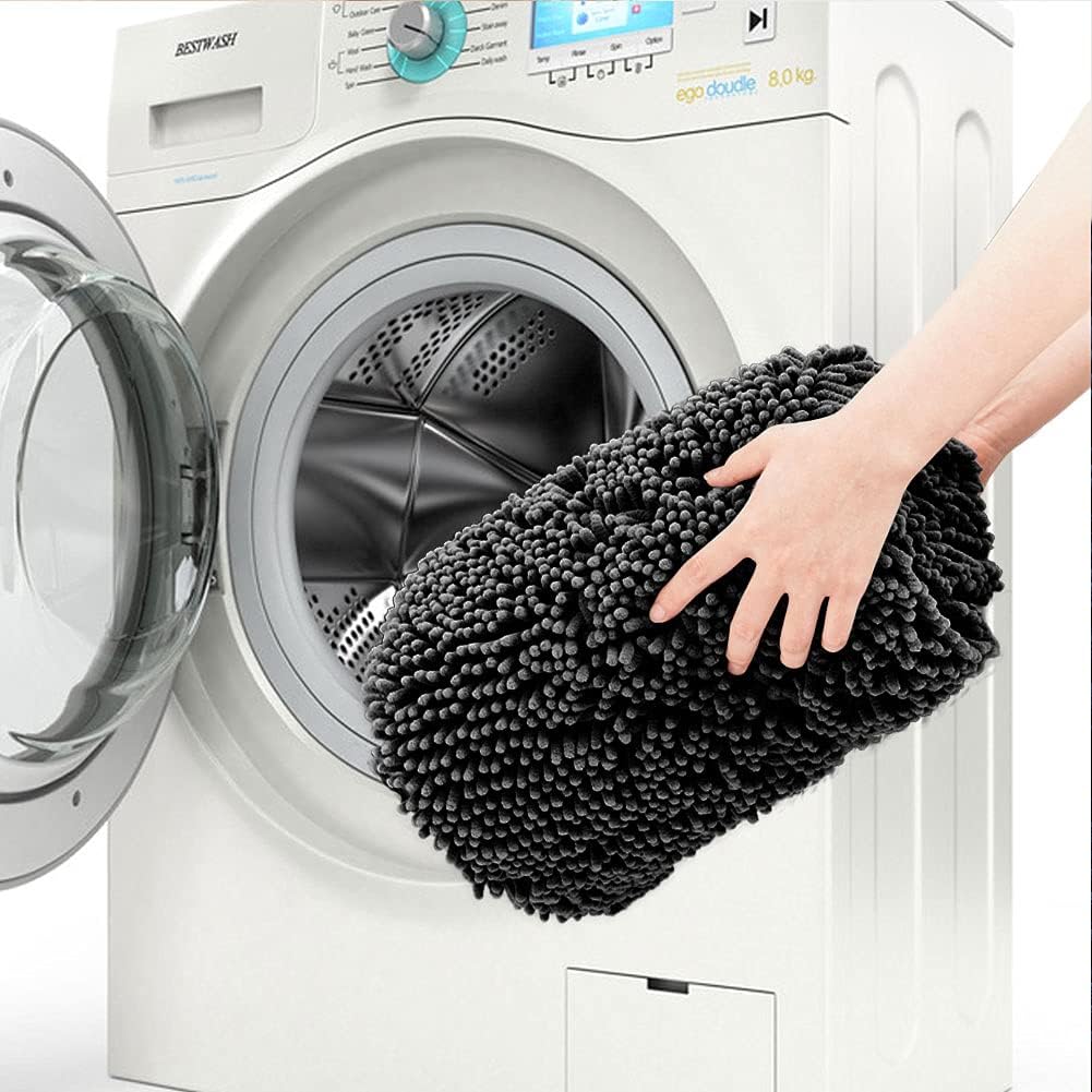SONORO KATE Bathroom Rug,Non-Slip Bath Mat,Soft Cozy Shaggy Thick Bath Rugs for Bathroom,Plush Rugs for Bathtubs,Water Absorbent Rain Showers and Under The Sink (Black, 44"×26")