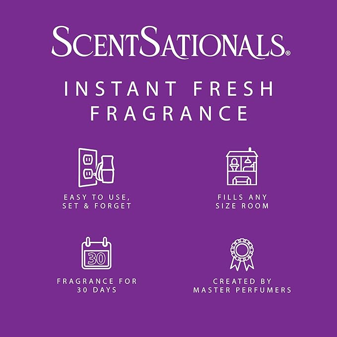 Scentsationals Fragrance Oil Plug In Air Freshener Refills 3-Pack - Magic Spell - Works with Scentsationals Wall Plugs, Long-Lasting Home Fragrance, 0.8 fl oz Each, Packaging May Vary