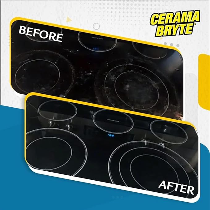 Cerama Bryte Cook Top Cleaner 18 oz 2-Pack & 3 Scraper Pad Pack