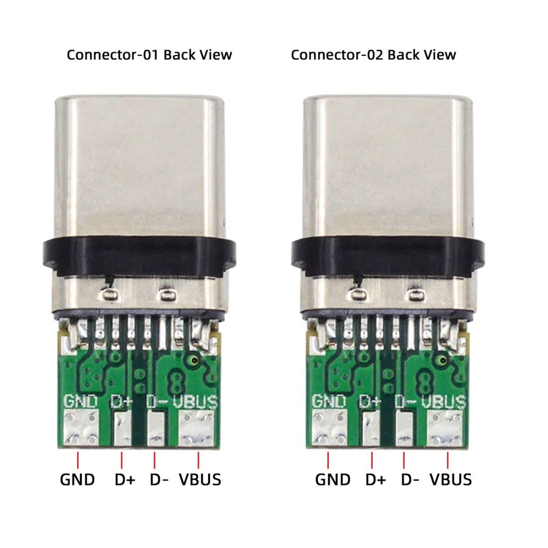 Chenyang 2 Pack Usb C Diy Connector Usb 3.1 Type C 24Pin Pd100W Male Plug Port Repair Replacement Solder Adapter With Pcb Board