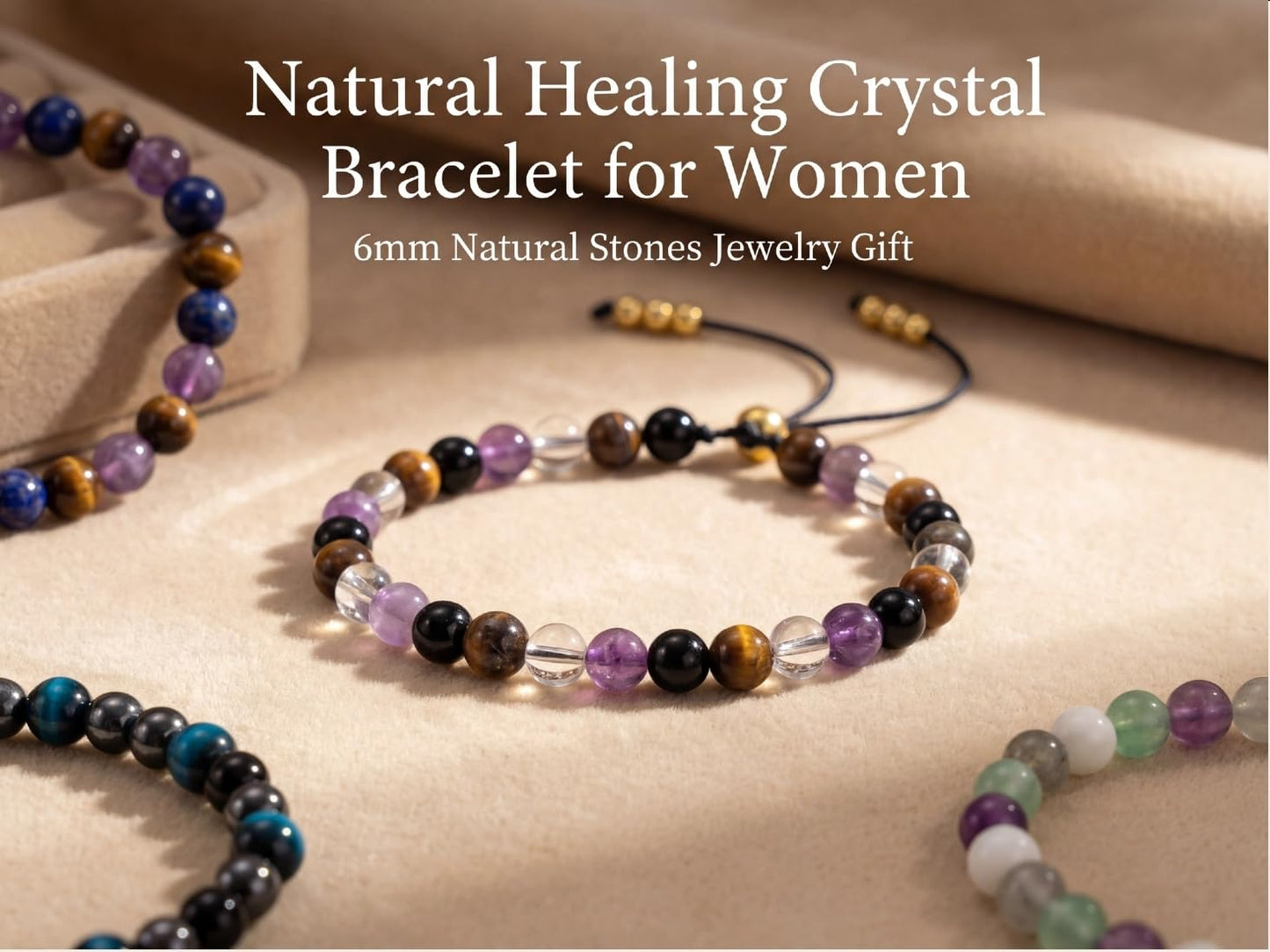 NUKAYAI Empath Protection Bracelet for Women Gifts Healing Emf Crystals Hematite Black Tourmaline Amethyst Jewelry Natural Stones