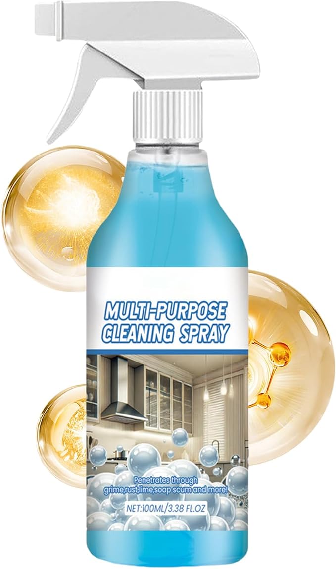 Grease Cleaner, Multi Purpose Degreaser Spray, 100ml Heavy Duty Kitchen Grime Remover, Harmless Liquid Cleaning Solution, Household Cleaner with Fast Action, For Window Glass Countertop Bathroom
