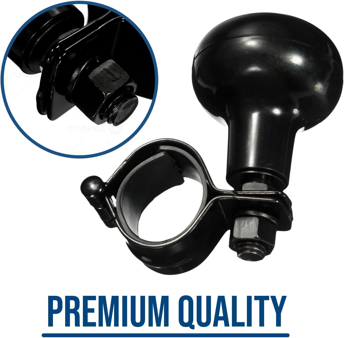 Zento Deals Classic Black Universal Fit Vehicle Steering Wheel Suicide Spinner Premium Quality Power Handles (Black 1)