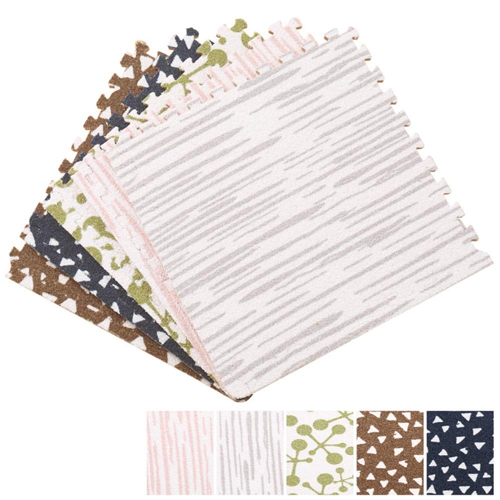 ALGFree Interlocking Floor Tiles Foam Puzzle Mat,1cm Thick Baby Toddler Crawling Mat Play Room Soft Playmats Easy Travel, Free Combination (Color : B, Size : 30x30x1cm-30pcs)
