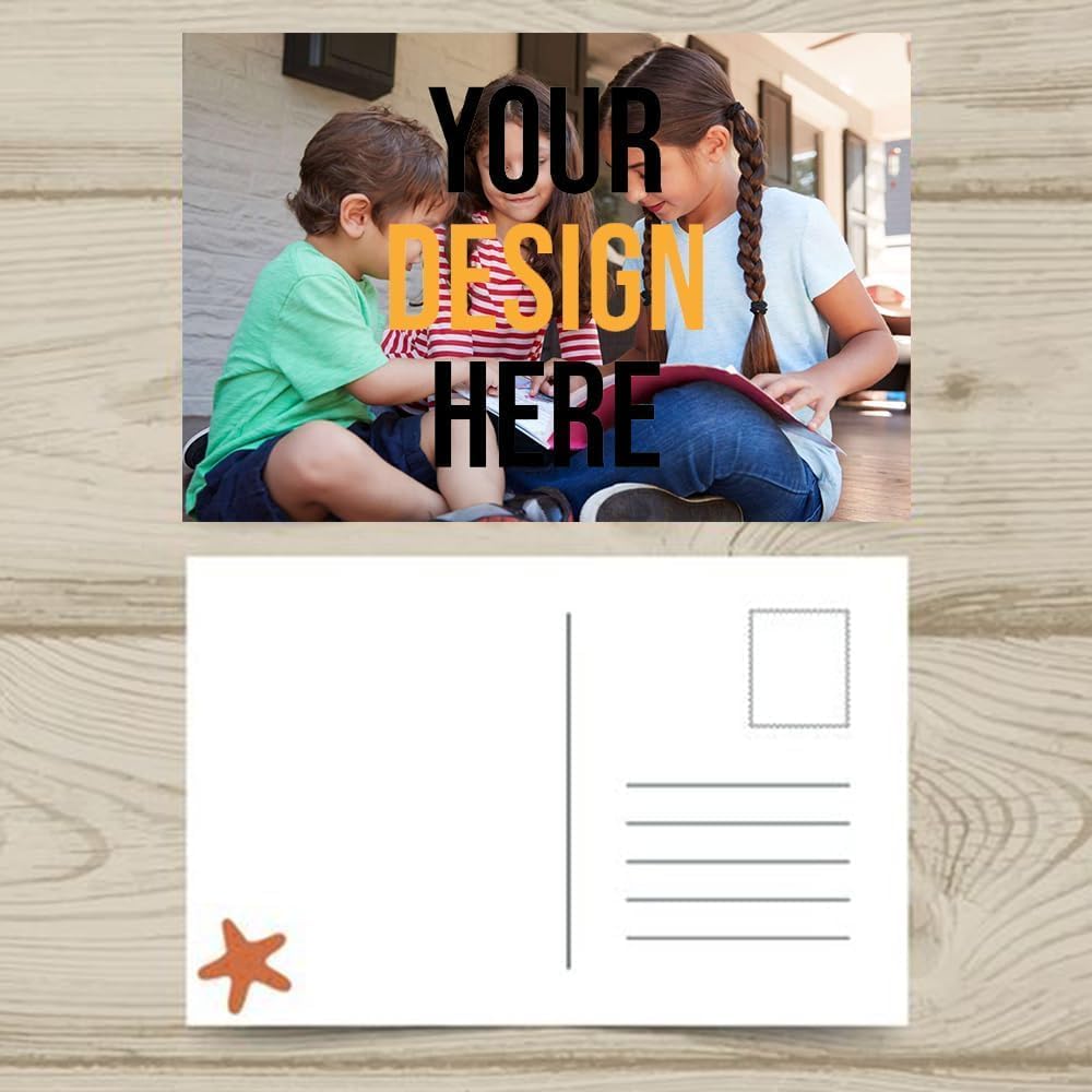 Custom Postcards with Design Personalized Postcards Add Photo/Text/Logo Print Your Own Postcards, Invitations, promotional, Announment Cards, Thank You Cards,2 Sided Thick Gloss Card Stock-200Pcs
