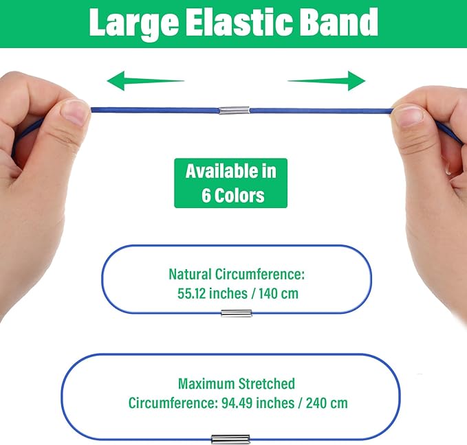 6 PCS Trash Can Rubber Bands Adjustable Elastic Garbage Bin Straps Garbage Bag Bands to Hold up Bags Multifunction Large Rubber Band for Outdoor Kitchen Office Picnic Camping Party